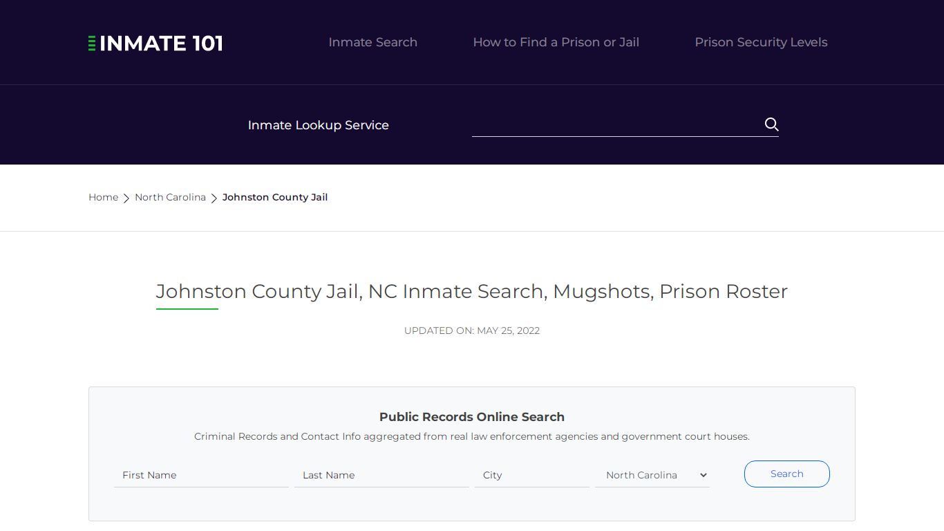 Johnston County Jail, NC Inmate Search, Mugshots, Prison ...